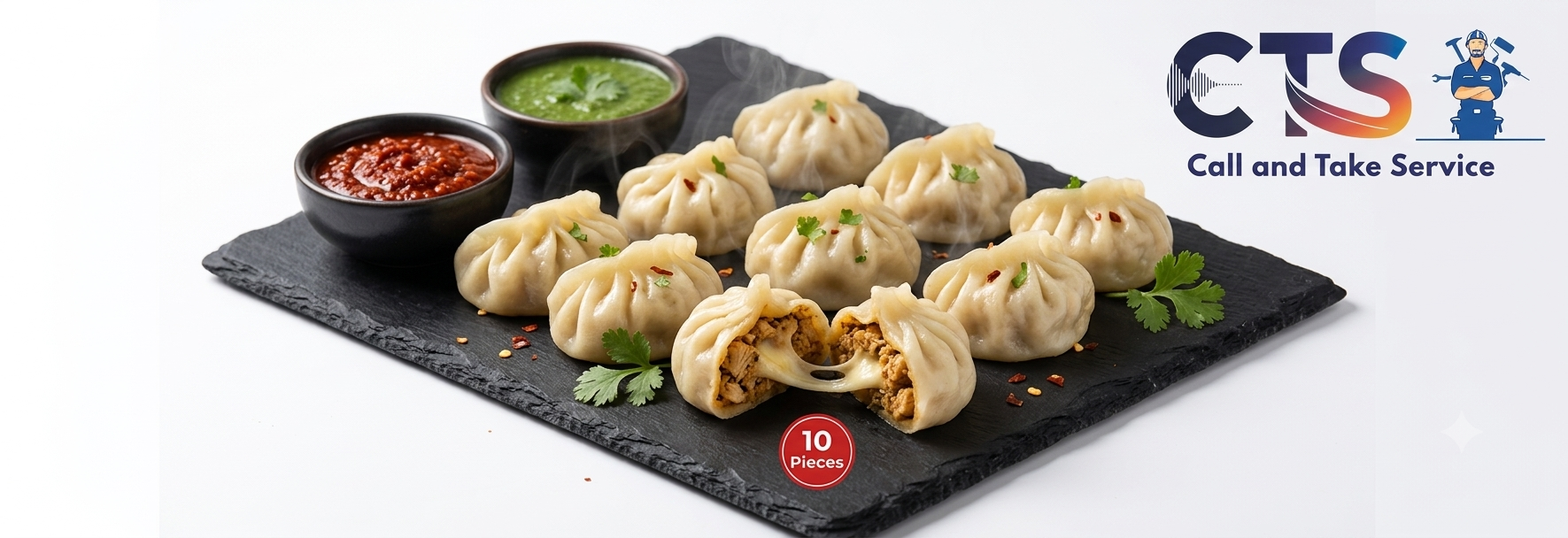 Chicken Cheese Momos (10 Pieces)
