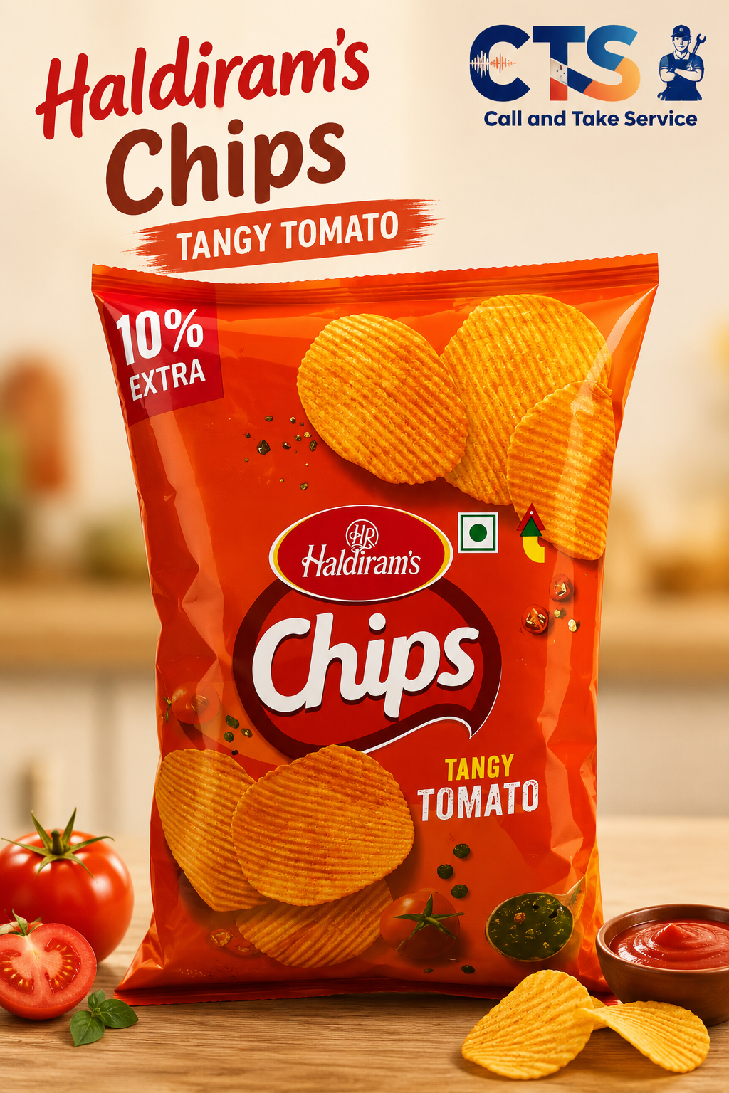 Haldiram's Chips Tangy Tomato Flavour