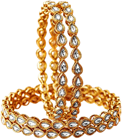 Kundan Bangles Set